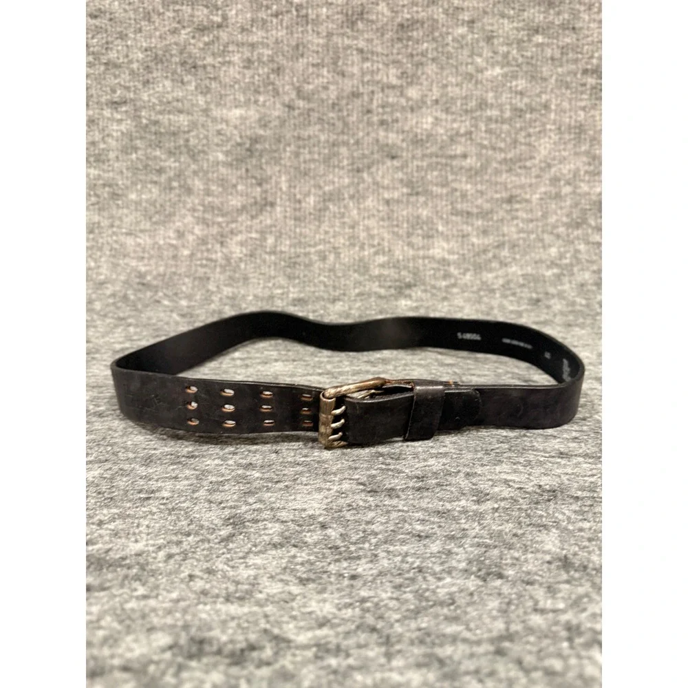 Dr. Martens Mens Black Leather Triple Prong Buckle Belt 40 Made in USA 549504